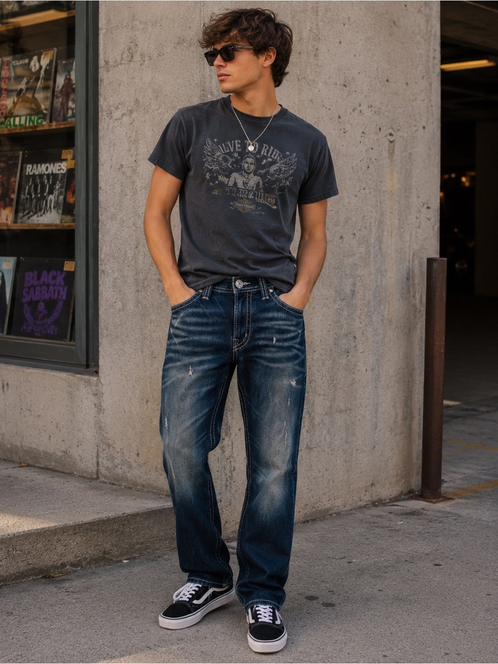 Silver Jeans Co Grayson W30 L30 Y2K Straight Leg Dark Wash Distressed Jeans